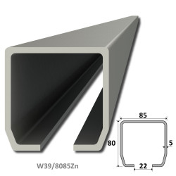 C profil 80x85x5mm pozinkovaný, dĺžka 1m