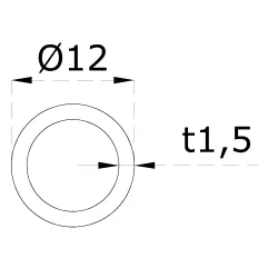 Trubka ø 12x1,5mm, brúsená nerez K320/AISI316, cena za 1m