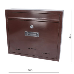 Schránka poštová (360x310x95mm, hrúbka 0.6mm), max. formát listu: A4, hnedá