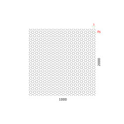 Dierovaný plech kruhový presadený Fe, otvor: ø 6.0mm, rozteč: 9.0mm, (1000x2000x1.5mm)