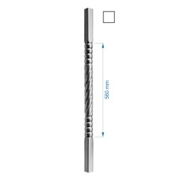 Tyč-rúrková 1000mm so štvorcovou zakladňou 25x25mm