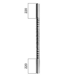Tyč-rúrková 1000mm so štvorcovou zakladňou 25x25mm