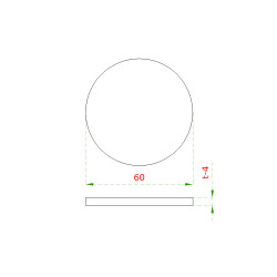 Ukončenie ø 60 mm, brúsená nerez AISI 304