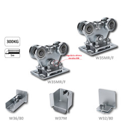 Set bez profilu pre samonosný systém, (2x W35MR/F, 1x W32/80, 1x W36/80, 1x W37M)