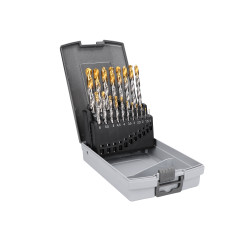 Sada HSS vrtákov DIN338, valcová stopka, 1-10mm, povlak TiN
