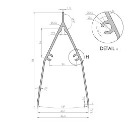 Profil 86x46mm, L-2000mm, , práškový lak, štruktúra RAL7016