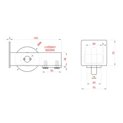 Samonosný systém 70x70x4mm posuvnej brány do 200kg/4,5m otvor (W39/70Zn 6m pozinkovaný profil, 1xW-SET70/F)