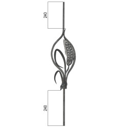 DOPREDAJ! Tyč 12x12mm, 950x195mm s obilným klasom