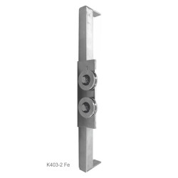 Vodiaci segment pre posuvné oblúkové brány, bez pozinkovania, kolieska C403/60, rozostup pre profil šírky 30mm