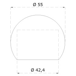 Ukončenie na trubku ø 42,4 mm, brúsená nerez AISI 304