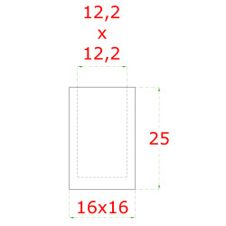 Ukončenie na jokel 12 x 12 mm, brúsená nerez AISI 304