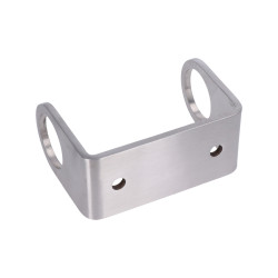 Navárací úchyt na bočné kotvenie stĺpu ø 42.4mm, (kotviaca platňa 130x60x6mm), brúsená nerez K320 /AISI304