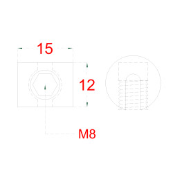 Úchyt pre lanko ø 3 - 4 mm, brúsená nerez AISI 304