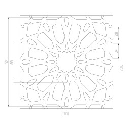 Plech  pozinkovaný, 2000x1000x1,2mm - KVET 2, 3D vzor