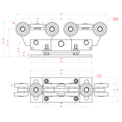 Samonos do 400 kg/7 m, dierovaný profil 80 × 80 × 5 mm, Zn