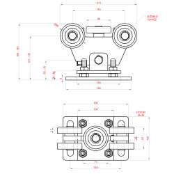 Samonos do 300 kg/5 m, dierovaný profil 80 × 80 × 5 mm, Zn