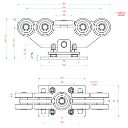 Samonos do 400 kg/6 m, dierovaný profil 80 × 80 × 5 mm, Zn