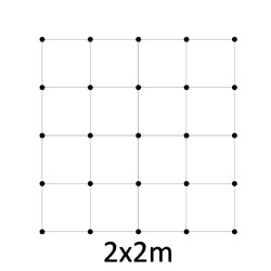 Montážna sada pre zelenú stenu - nerez, rozmer 2 x 2 m
