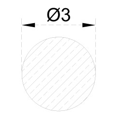 Tyč ø 3 x 4000 mm, kartáčovaná nerez AISI 304