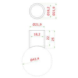 DOPREDAJ! Prechod medzi stĺpom ø 42.4mm a kotviacou platňou, L:22mm