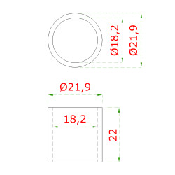 DOPREDAJ! Prechod medzi stĺpom (plochý) a kotviacou platňou, L:22mm