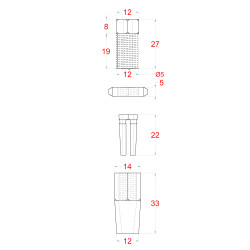 Úchyt pre lanko ø 4 mm, závit M6, brúsená nerez AISI 304