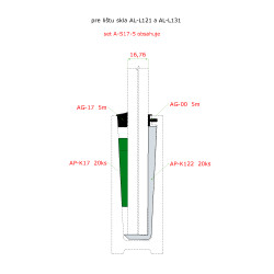 5m set pre 16.76mm sklo, ku AL profilom