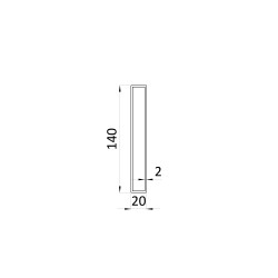 Jokel 140x20x2mm, L-6000mm, hliník bez povrchovej úpravy