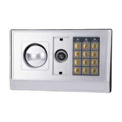 Nábytkový elektronický trezor (350x250x250mm), hrúbka: dverí 3mm, telo 1mm, vnútorné rozmery 245x185x245mm, farba: čierna