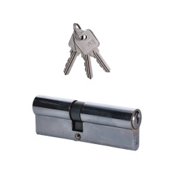 Cylindrická vložka EURO 30/45mm, niklová, 3 kľúče, skrutka M5x65mm