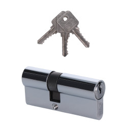 Cylindrická vložka EURO 30/40mm, niklová, 3 kľúče, skrutka M5x65mm