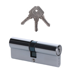 Cylindrická vložka EURO 40/40mm, niklová, 3 kľúče, skrutka M5x65mm