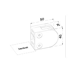 Svorka plochá, sklo 6 - 10,76 mm, brúsená nerez AISI 316