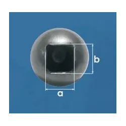 Guľa dutá ø 15mm, otvor 7x7mm, hrúbka steny 1mm
