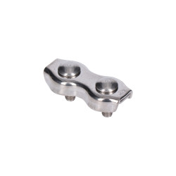 Lanková svorka - dvojitá (duplex) pre nerezové lanko 4mm, brúsená nerez K320/ AISI304