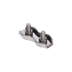 Lanková svorka - dvojitá (duplex) pre nerezové lanko 4mm, brúsená nerez K320/ AISI304