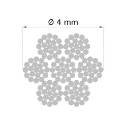 Nerezové lanko o 4mm (7x19 dr.) AISI 316