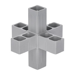 Plastová spojka - 6-nohý kus do profilu 20x20x1.5mm