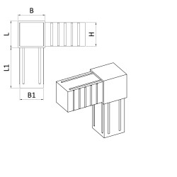 Plastová spojka - rohový kus do profilu 20x20x1.5mm