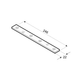 Plochá spojka 246x22mm, 2,0mm pozink, počet dier s priemerom 4,5mm-6ks