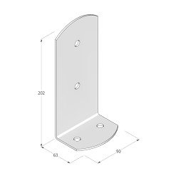 Pätka stĺpika 90x63x200mm, 3mm pozink