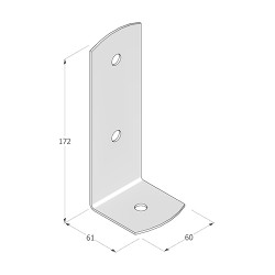 Pätka stĺpika 60x62x170mm, 2mm pozink