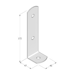 Pätka stĺpika 45x47x170mm, 2mm pozink
