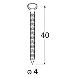Kliniec tesársky ANCHOR, 4x40, pozink, vrúbkovaný povrch, 1kg balenie, približne 226ks