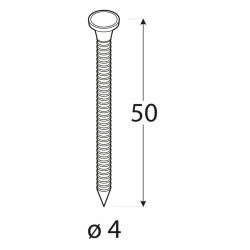 Kliniec tesársky ANCHOR, 4x50, pozink, vrúbkovaný povrch, 1kg balenie, približne 195ks