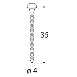 Kliniec tesársky ANCHOR, 4x35, pozink, vrúbkovaný povrch, 1kg balenie, približne 261 ks