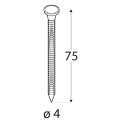 Kliniec tesársky ANCHOR, 4x75, pozink, vrúbkovaný povrch, 1kg balenie, približne 113ks