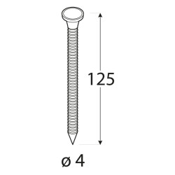 Kliniec tesársky ANCHOR, 4x125, pozink, vrúbkovaný povrch, 1kg balenie, približne 80ks