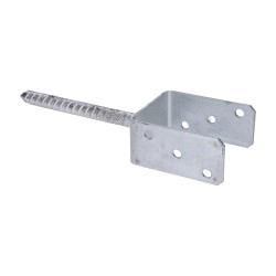 Pätka stĺpika U 141x120x324mm, 4mm žiarový pozink, priemer nohy 18mm, počet dier s priemerom 11mm-6ks