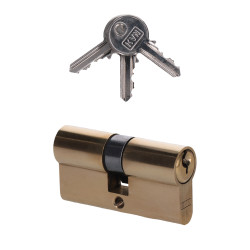 Cylindrická vložka EURO 30/30mm, mosadzná, 3 kľúče, skrutka M5x65mm